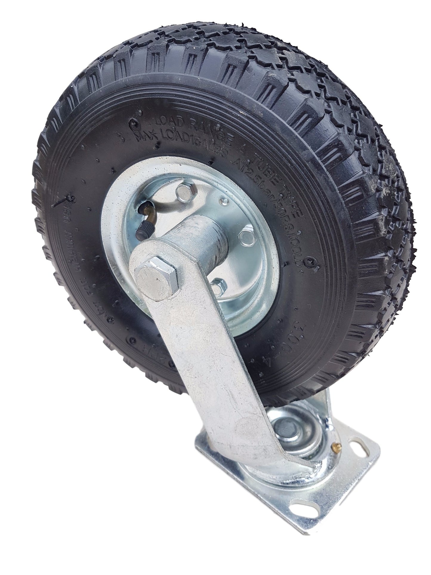 2 x swivel castor + 2 x fixed caster set Ø 260 x 85 mm | 3.00-4 wheel as a 4-part set | pneumatic wheel on silver steel rim | handcart & transport cart kit