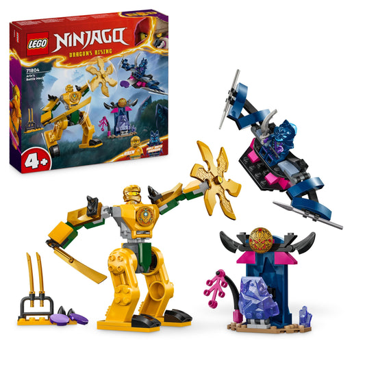 LEGO NINJAGO Arin's Battle Mech, Ninja toy & NINJAGO Lloyd's Ninja Motorcycle, beginner toy with 2 minifigures: Lloyd and Skeleton Guard, educational toy for kids ages 4+ 71788