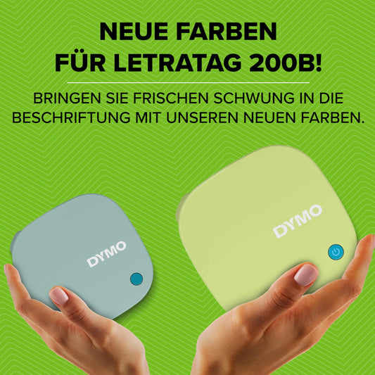 DYMO LetraTag 200B labeling device with Bluetooth. Compact label printer connects via Wireless Bluetooth technology. Includes 1 x paper label in White. Daydream Blue.