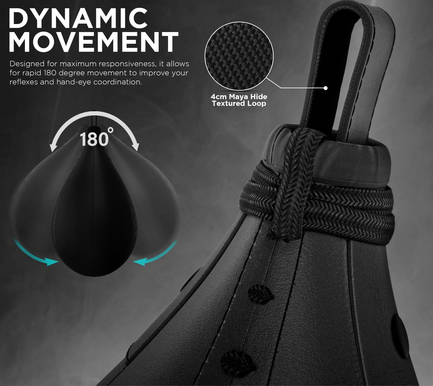 RDX Speedbag Maya Hide Leather Set with Hanging Bracket, Punching Ball Boxing Speed Bag, Speed Ball Boxing Training Equipment for Gym Fitness.