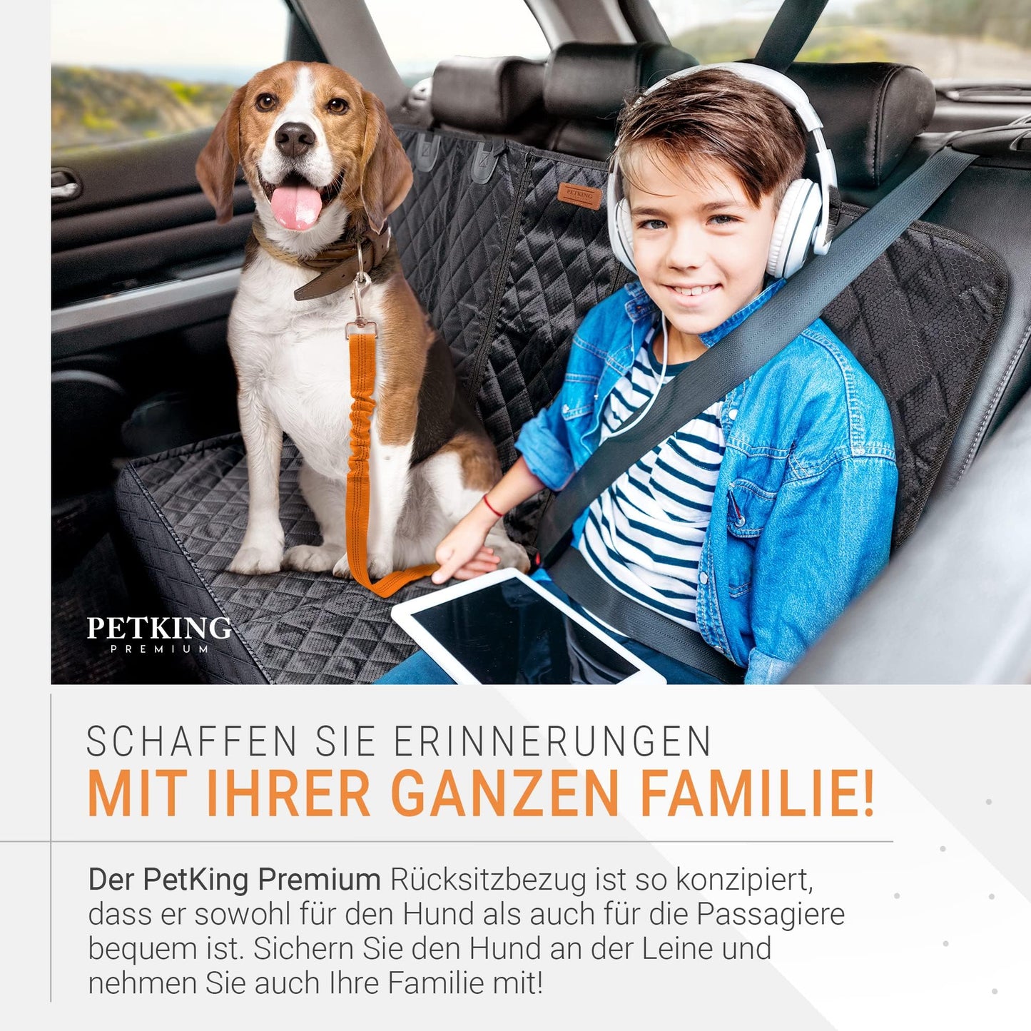 PetKing Premium dog blanket for car back seat, car seat cover, back seat protector, bench cover, car protection blanket.