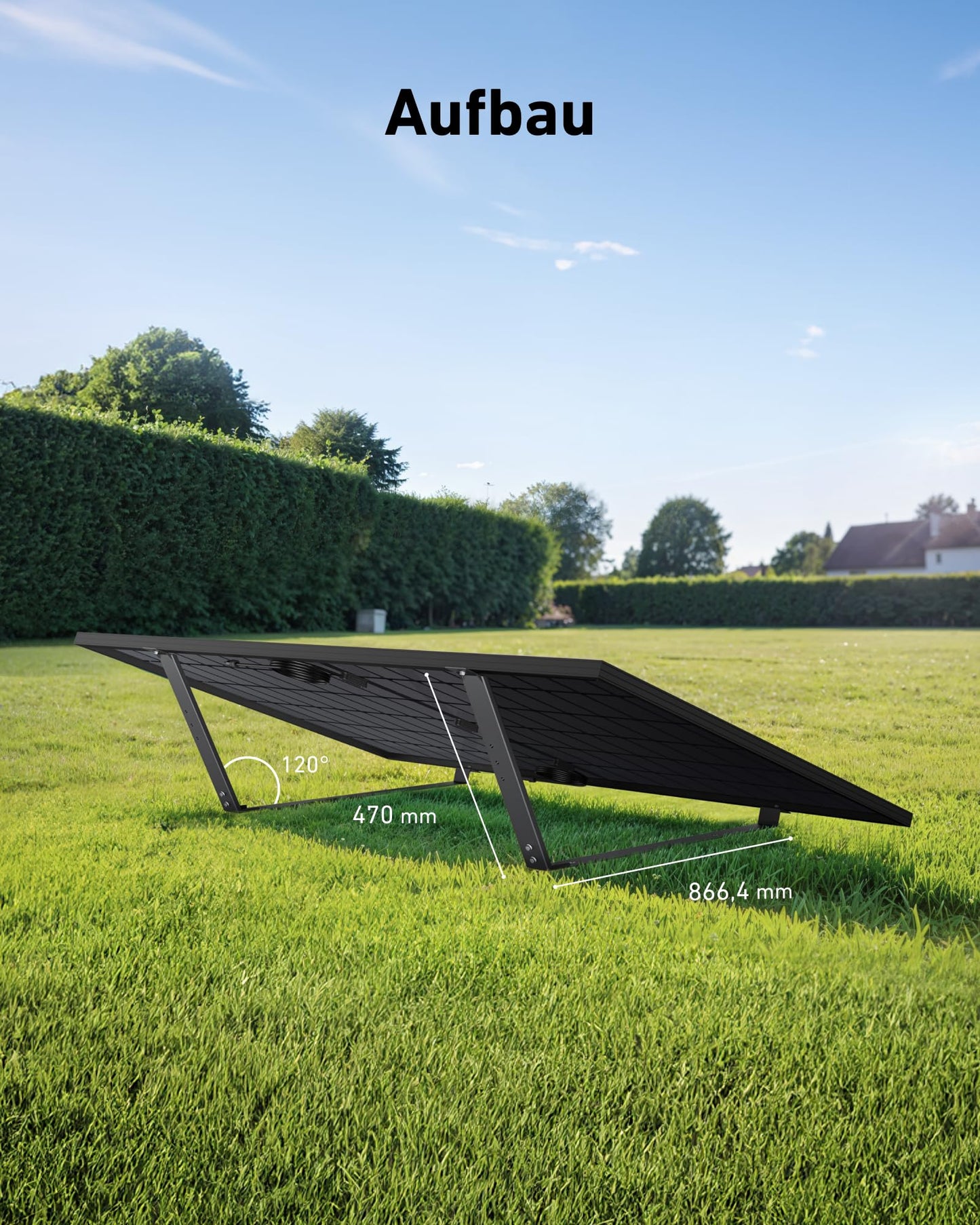 Anchor SOLIX solar panel mount for flat roof and garden, 2-pack, for flat roof garden terrace ground, easy installation, anti-slip design, 20° tilt angle, in black