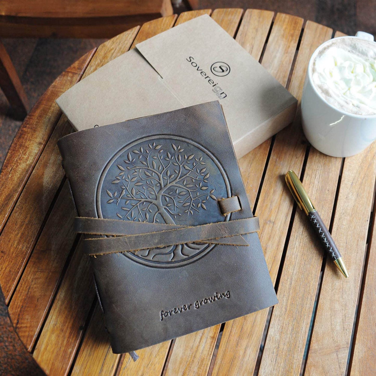 Tree of Life Leather Notebook Journal Embossed A5 Handmade Tree of Life Diary Travel Journal | Vintage Sketchbook for Men Women Antique Genuine Leather 21x15cm Gift Travelers Notebook