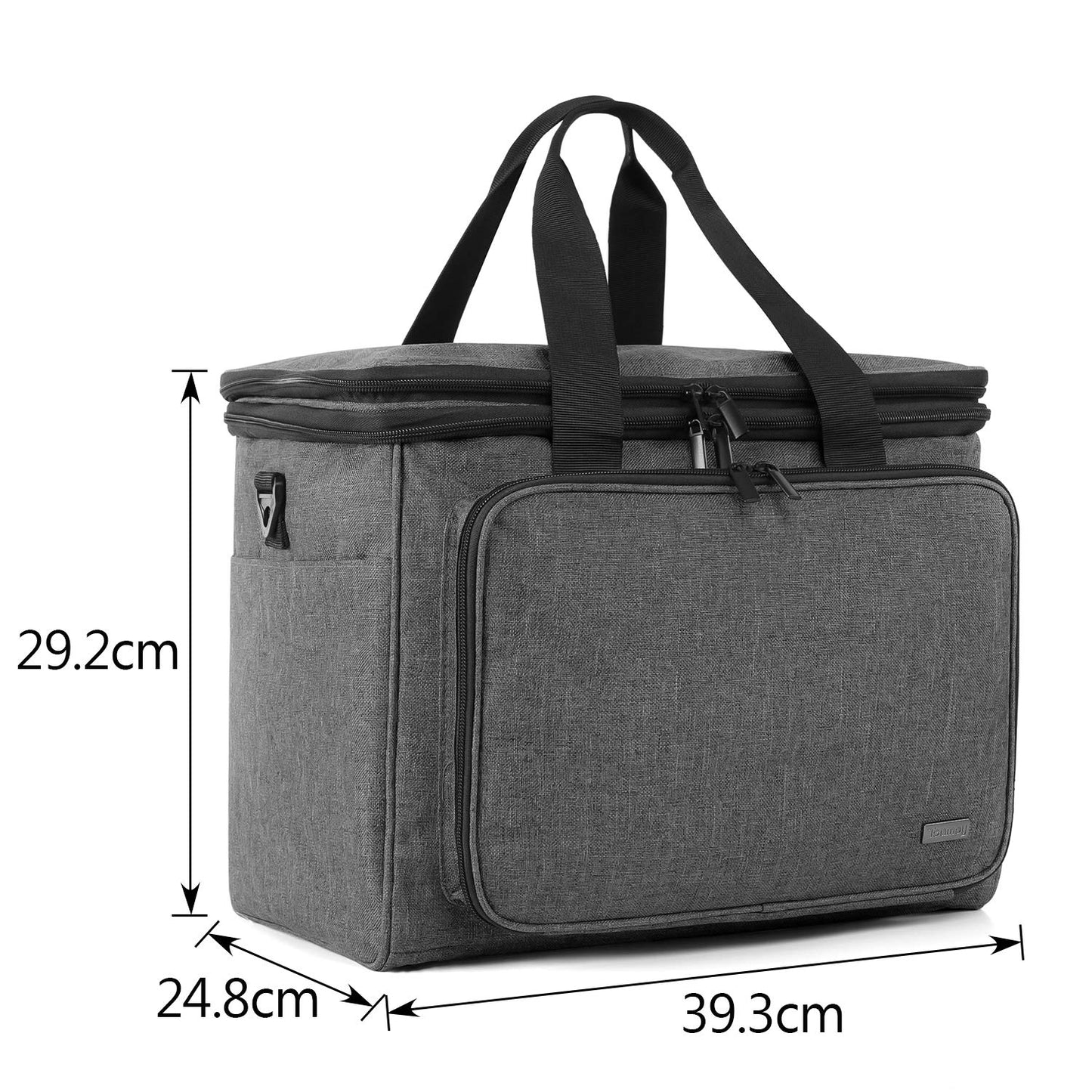 Teamoy storage bag for yarn, suitable for carrying knitting/crochet yarn and accessories, with double lids (accessories not included), Gray.