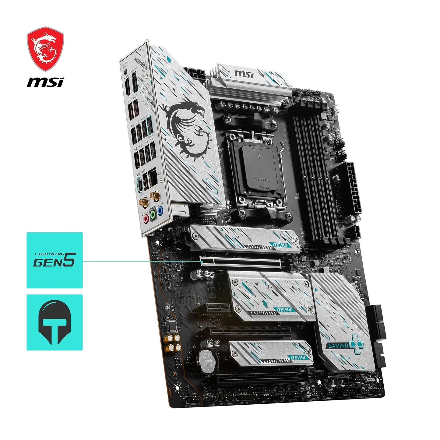 MSI X670E Gaming Plus WiFi Motherboard, ATX - Supports AMD Ryzen 7000 processors, AM5-14 Duet Rail 80A SPS, DDR5 7800 MHz/OC, PCIe 5.0 x16, M.2 Gen5, 2.5G LAN, Wi-Fi 6E