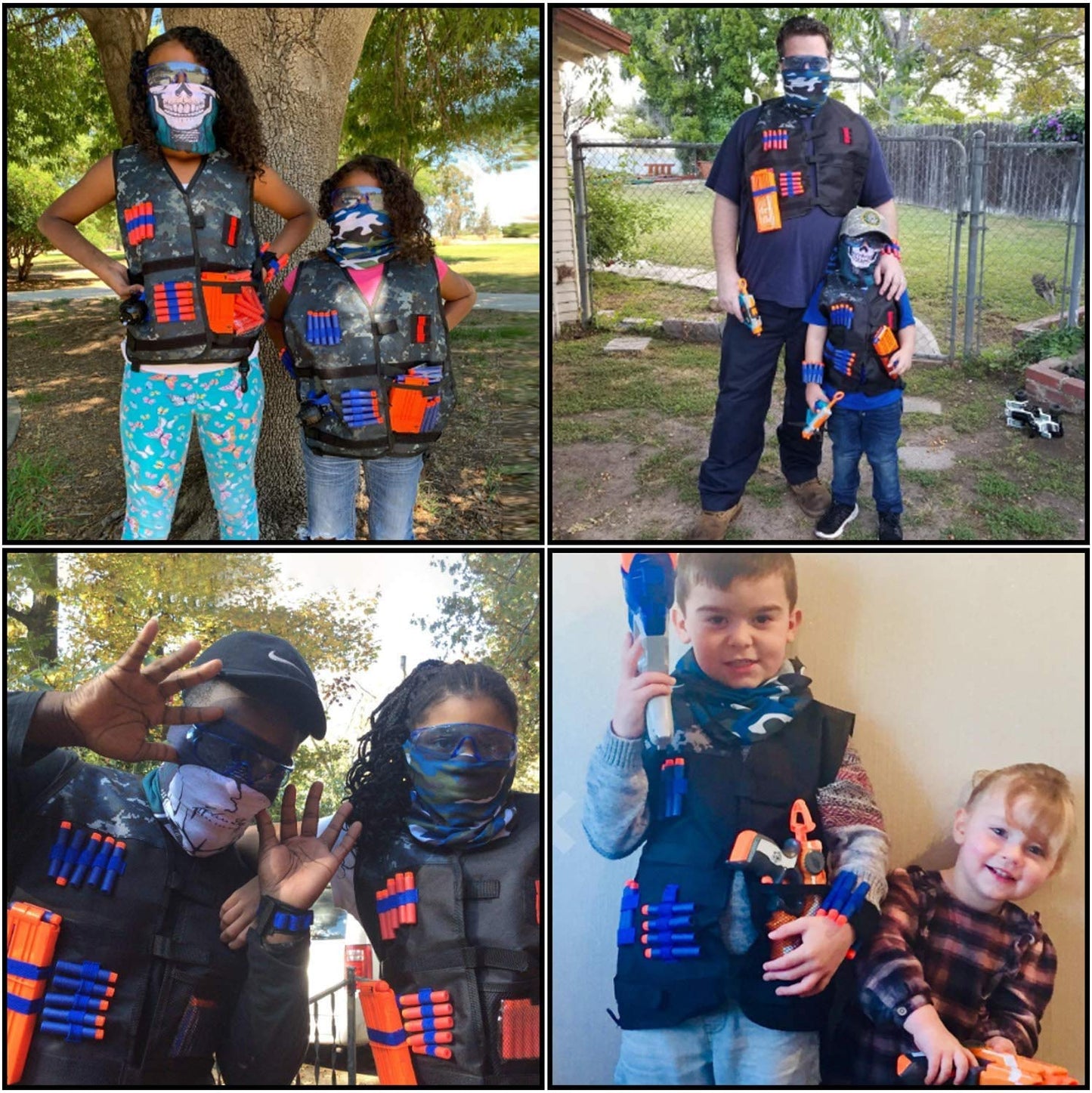 INNOCHEER Tactical Vest 2 Pack for Kids, Tactical Jacket Kit with 80 Darts, 2 Goggles, 2 Quick Reload Clips, 2 Masks, and 2 Wristbands.