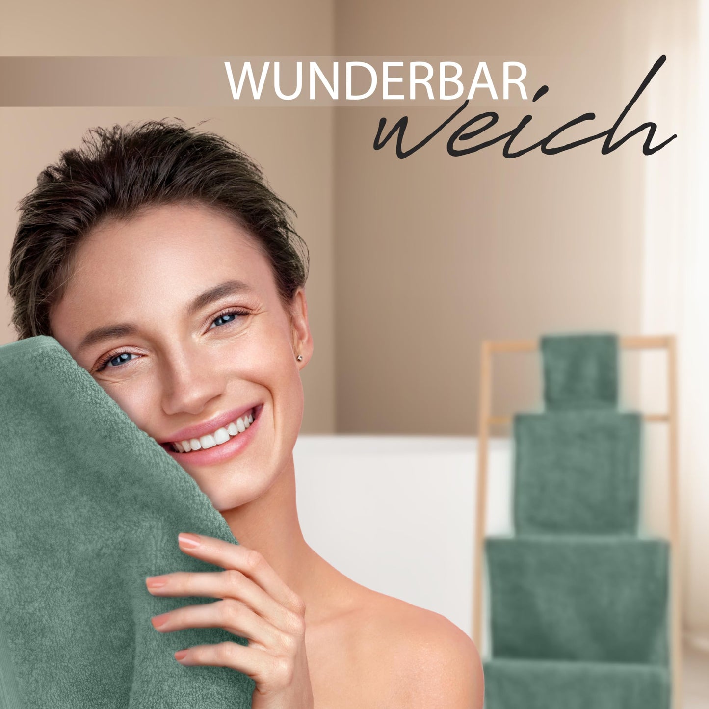 Hausfelder sauna towel XXL 100x200 cm, sauna towel large, unisex sauna towel, 100% cotton (Light green, sauna towel XXL 100x200cm)
