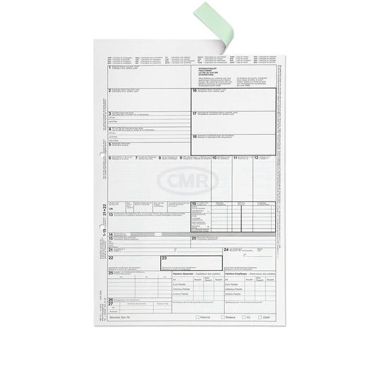 International CMR consignment note self-copying 200 pieces single sheet 280701.