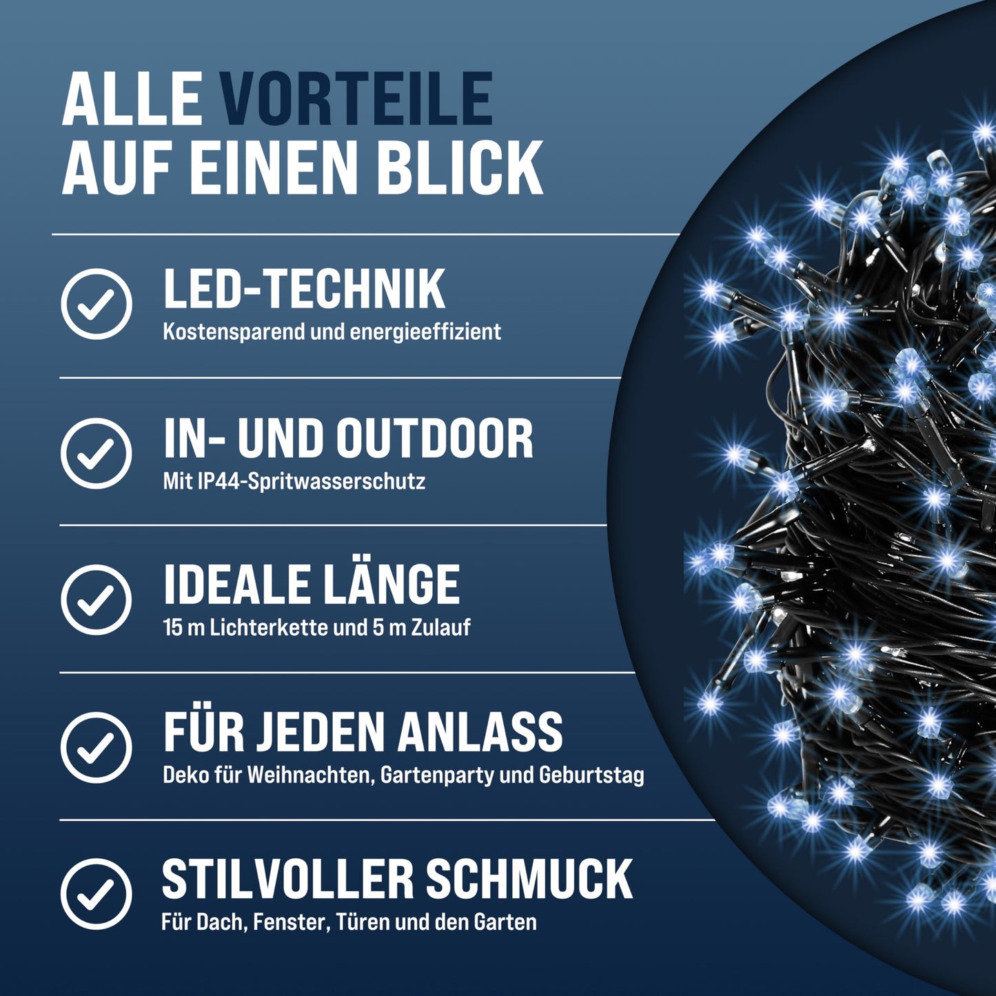 MONZANA® 200 LED string lights 20m Christmas tree outdoor indoor timer 8 modes dimmable remote control IP44 window decoration Christmas lighting cool white