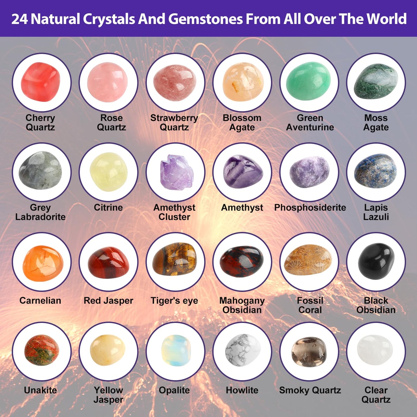 Advent calendar 2024 for kids Crystals, 24 days of Christmas Advent calendar countdown surprises, Natural gemstones the best gift for boys, girls, and geology enthusiasts (#4)