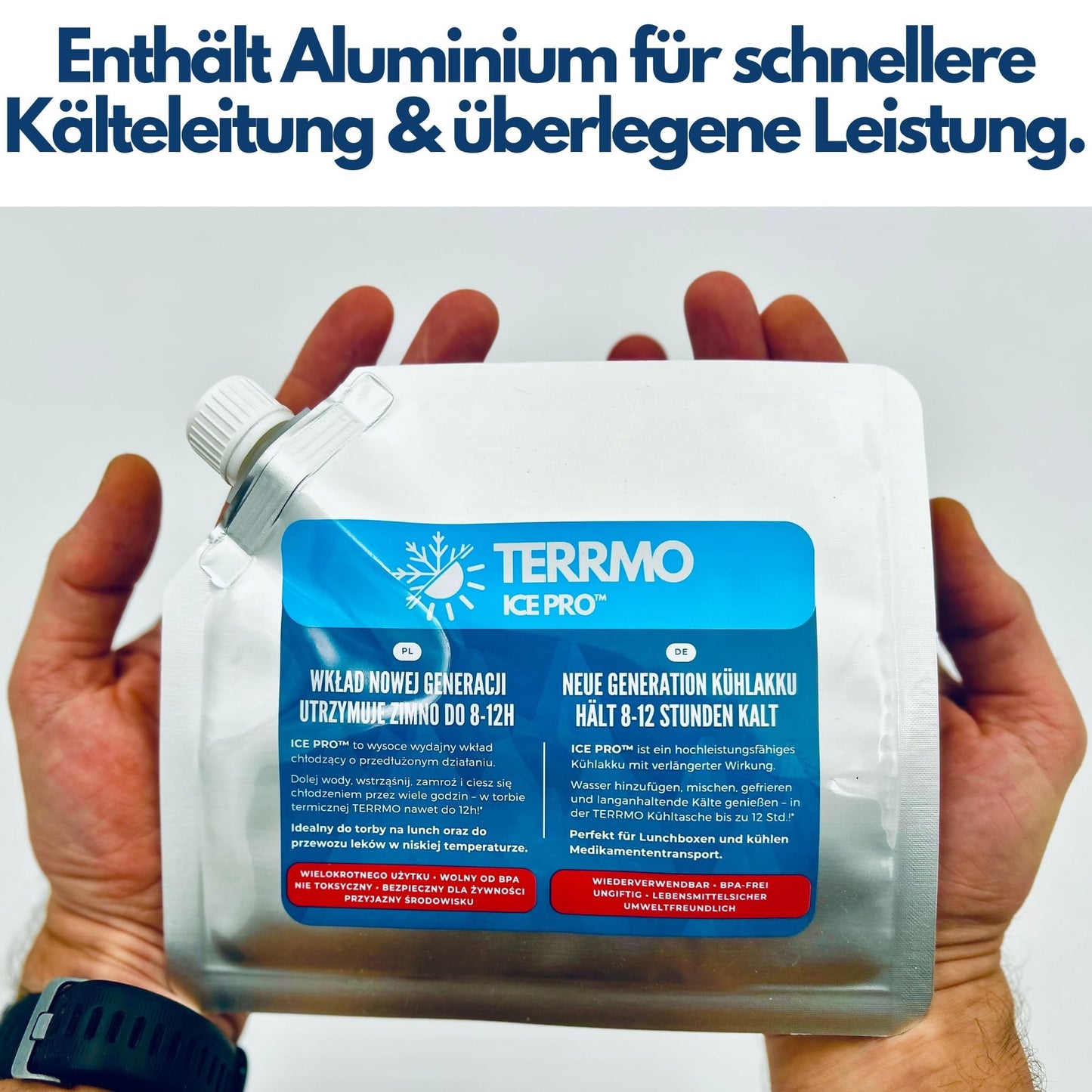 TERRMO Ice Pro™ Small Ice Packs for Cooler Bag, Lunch Box, Cooler, Medications | Extended Cooling Time | Reusable, High Performance | Ice Packs, cool pack 350ml & 19x16cm (4 Pack)