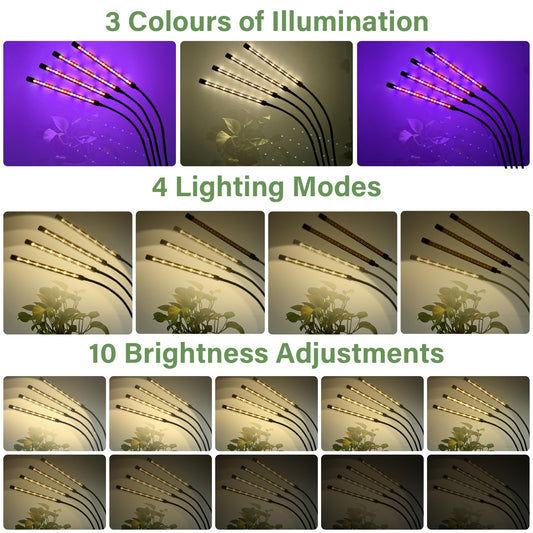 BOTIQUE Plant Light Full Spectrum LED Plant Lamp 80 LEDs LED Grow Lamp 6500K/3000K/660NM Growing Light for Timer, Remote Control, 3 Modes, 10 Levels of Brightness for Gardening