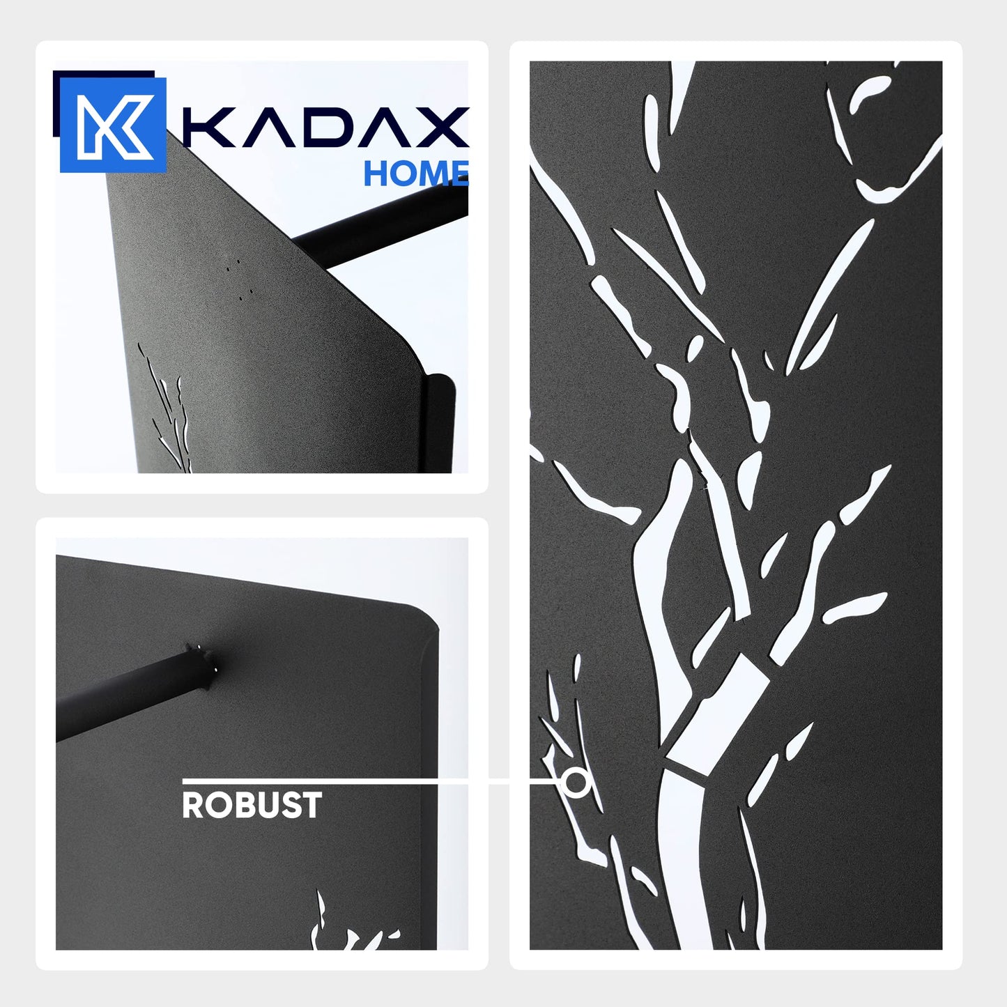 KADAX firewood rack, made of sturdy steel, black firewood holder, powder-coated firewood shelf in various patterns (30 x 35 x 90 cm Premium)