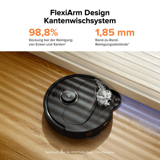 roborock Qrevo Pro Set robot vacuum with mopping function & lift-off mop, 7000Pa suction, FlexiArm Design™ edge cleaning, 60°C hot water mop wash, includes 2 extra mops, robot vacuum set (Black)