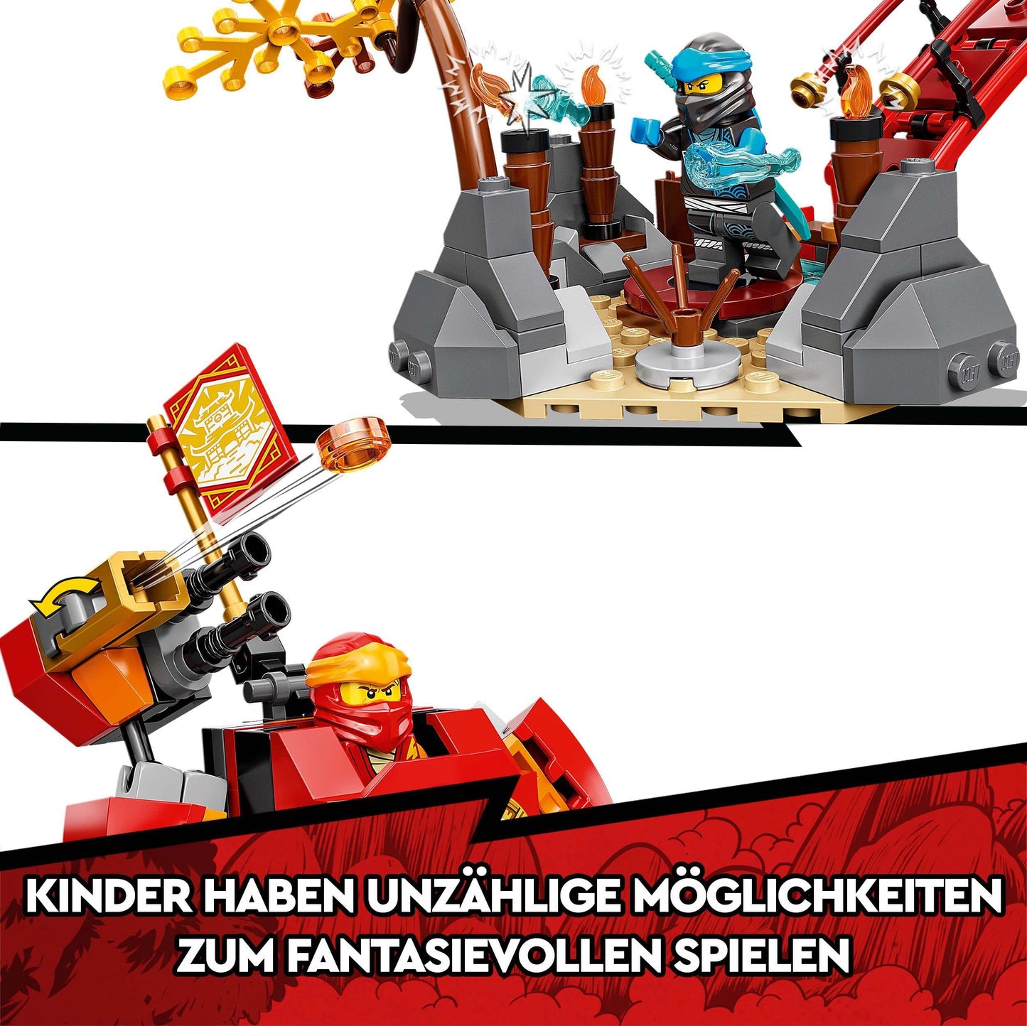 LEGO 71767 NINJAGO Ninja Dojo Temple from Masters of Spinjitzu, building set with 5 rooms, includes 8 minifigures like Lloyd, Kai, and snake action figures, ninja toy for kids 8+.