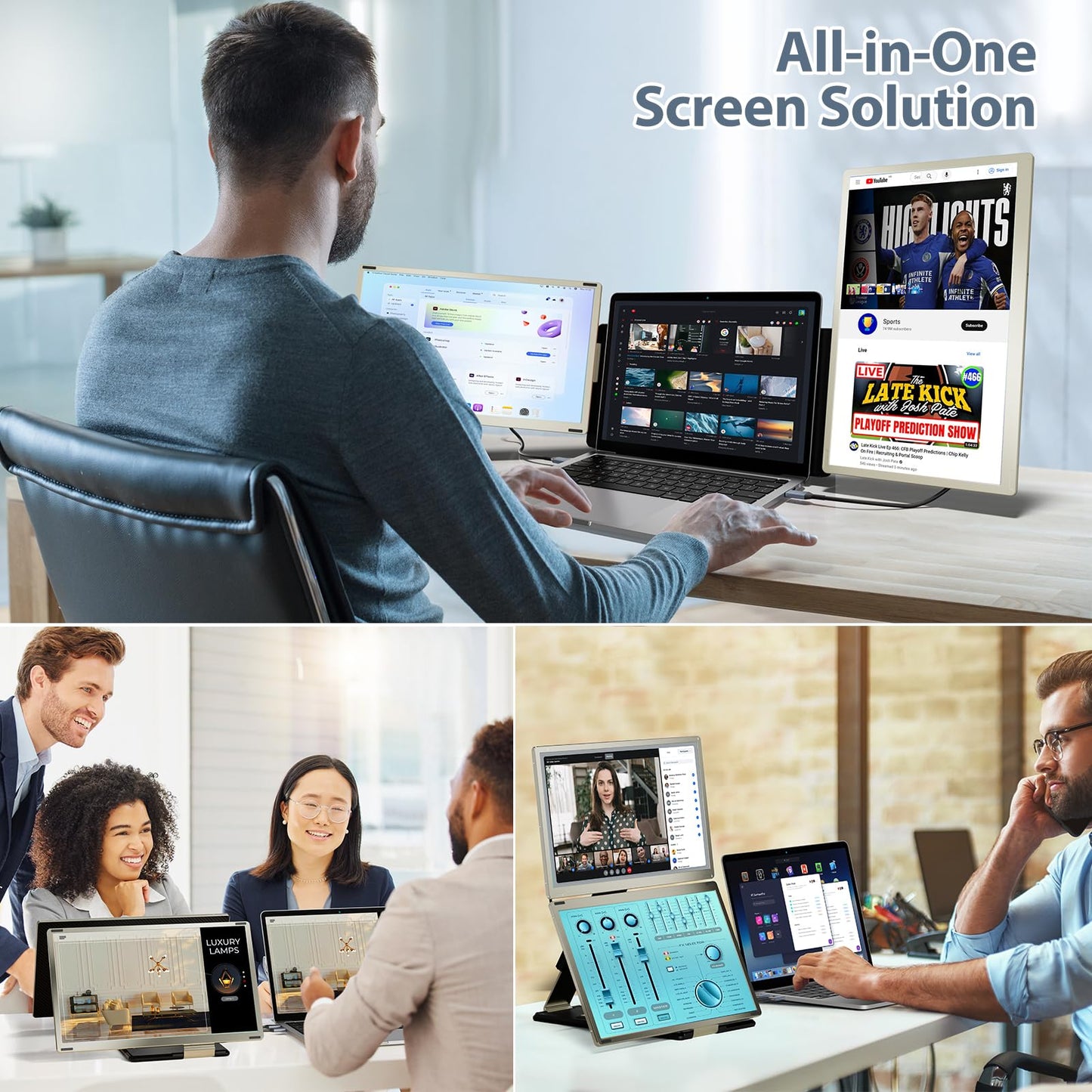 Teamgee Laptop Monitor Expansion for all laptops, 15.6'' FHD 120% sRGB Portable Monitor, Plug & Play Display for Mac, Windows, Chrome, Linux, Android, DeX, PC