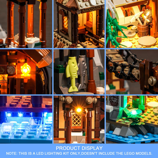 LocoLee LED Light Set Compatible with LEGO Viking Village, LED Lighting Set Compatible with LEGO 21343 Ideas Viking Village - Lights Set Only, No Model (Remote Control Version)