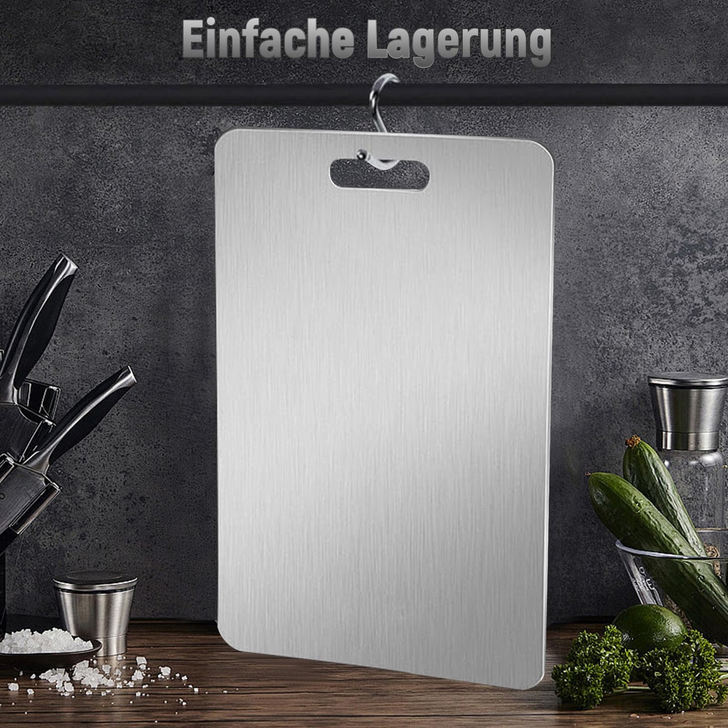 3 pieces of titanium cutting boards, stainless steel titanium cutting board, double-sided food grade cutting board, titanium cutting board for meat, fruit
