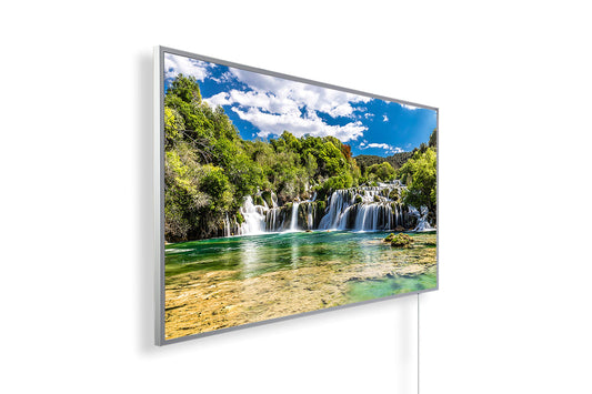 Infrared heater with image - image motif - TÜV SÜD - 800 Watt picture heating - White frame (18th National Park)