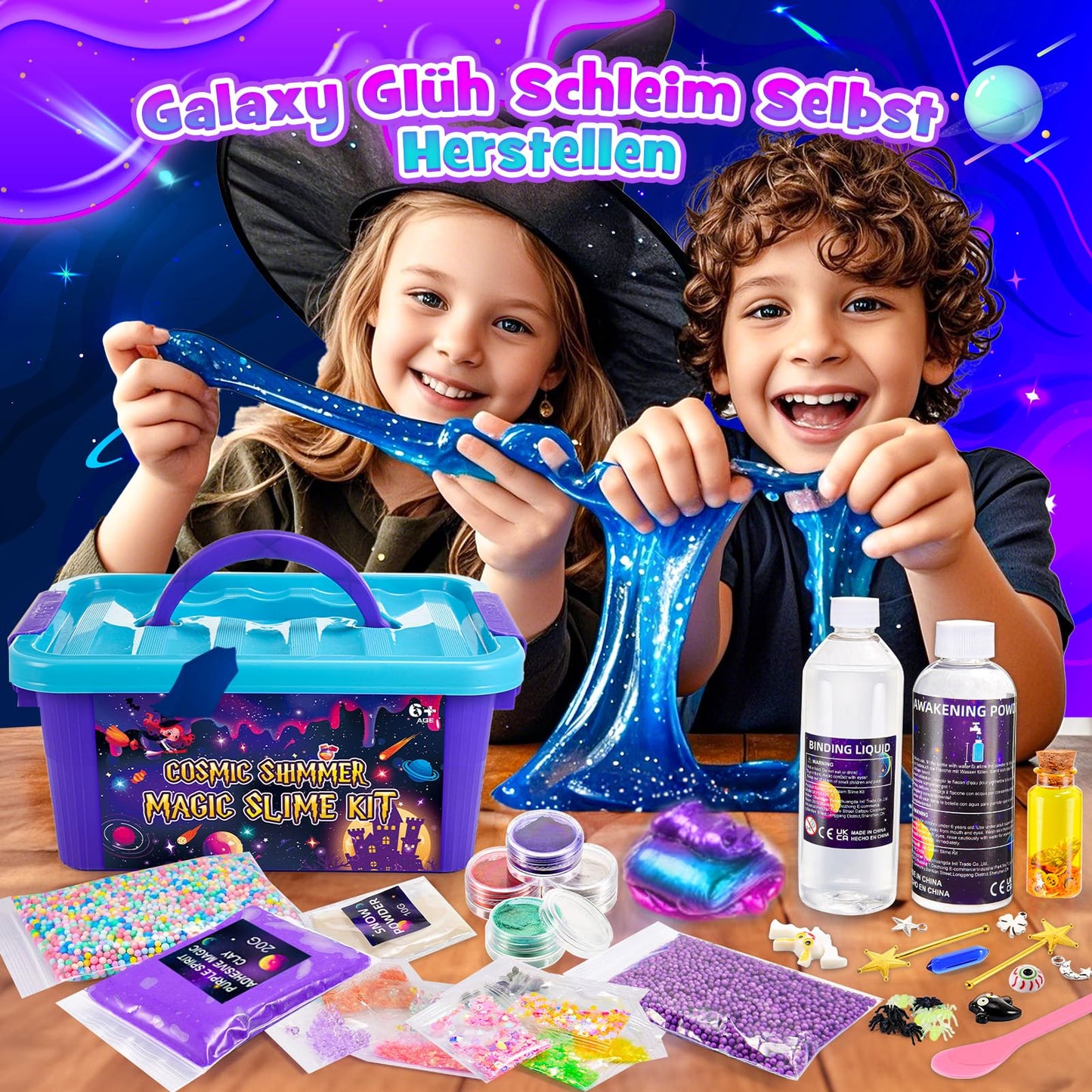 iKidiki slime kit for kids, ages 6-12. Perfect gift for girls and boys. DIY slime making set is a great birthday present idea. Toy suitable for children 6-12 years old.
