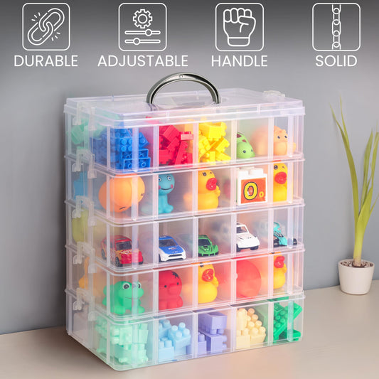 BELLE VOUS Sorting box for small parts with 50 compartments - Storage box with compartments - Sorting box storage collection box - Sorting system sorting boxes - Craft organizer craft box