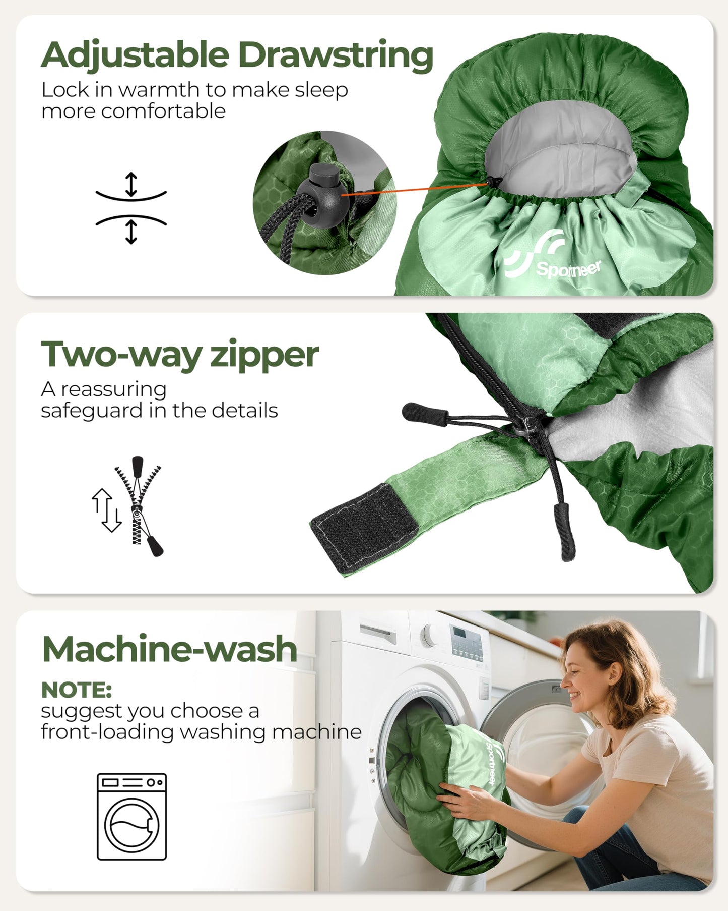Outdoor Sleeping Bag - Sportneer Adult and Kids Sleeping Bag - Winter Sleeping Bag, Camping Sleeping Bag Lightweight Portable for Camping Hiking Backpacking