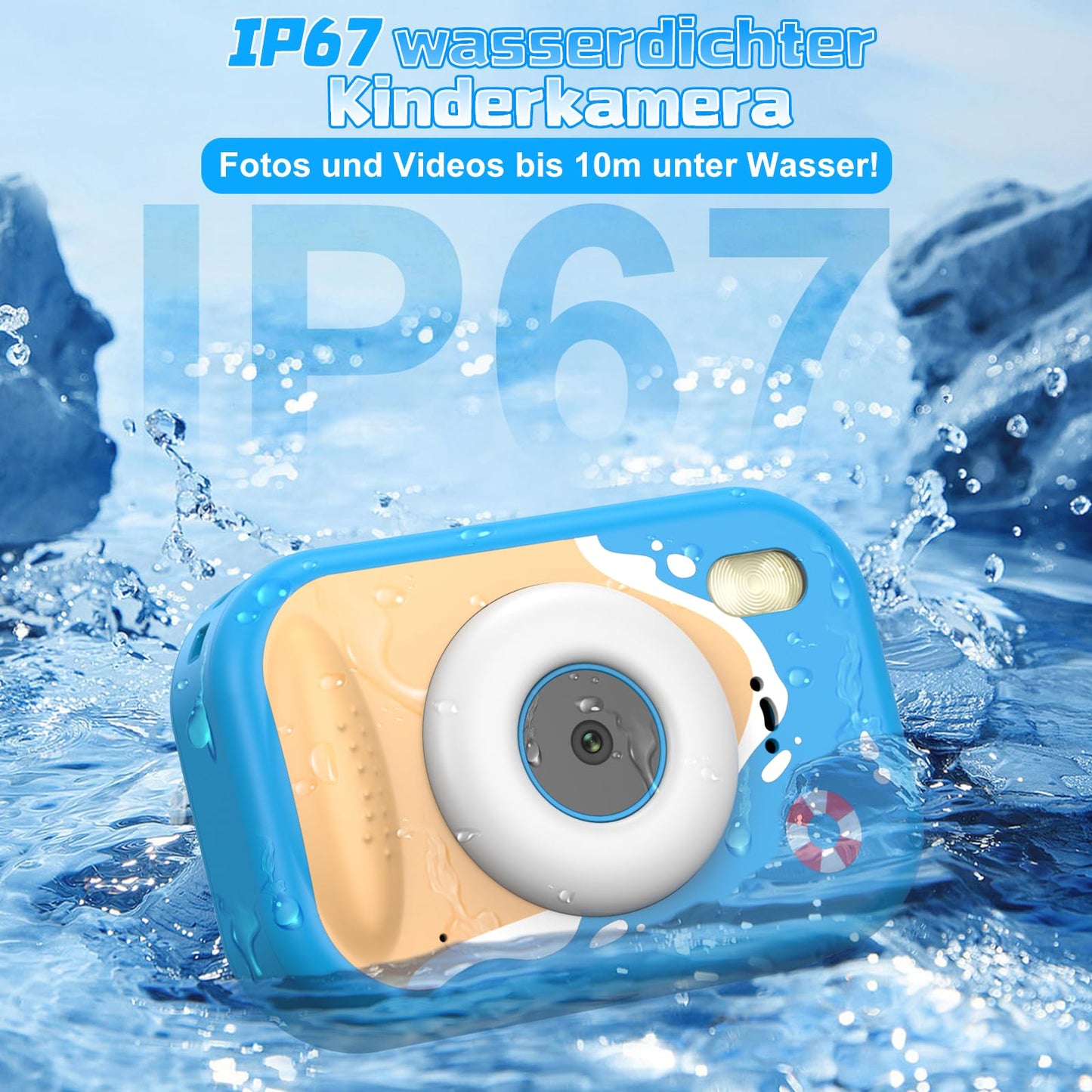 ULEWAY kids camera, 1080P children's camera underwater, digital camera underwater camera with 2.4" screen, 32GB SD card, 10M/32.8FT photo toy gift for kids aged 3-12 years