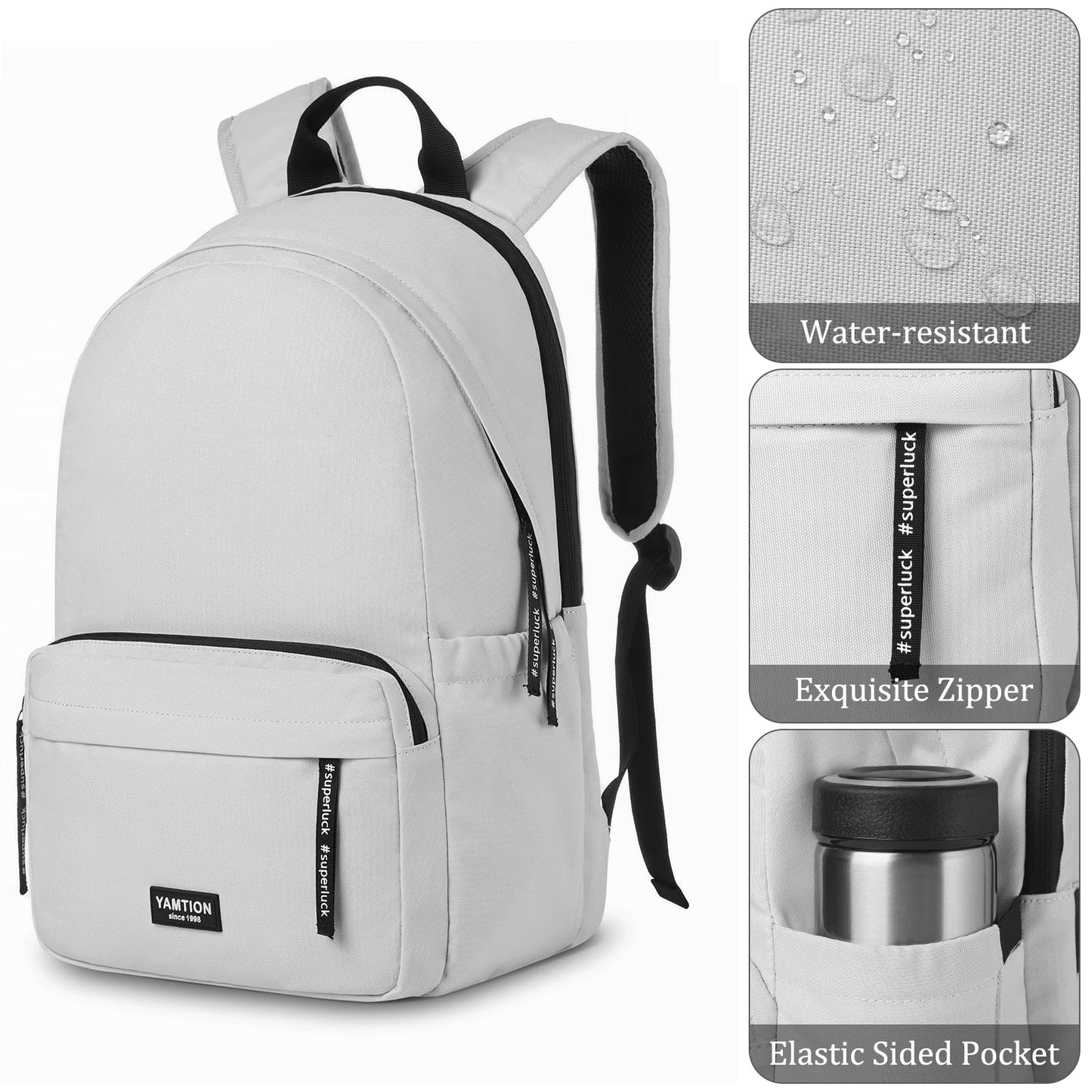 YAMTION School Backpack for Teenage Boys & Girls, fits 17.3 Inch Laptop, Backpack for Women, Men City Backpack for University, Travel, Leisure