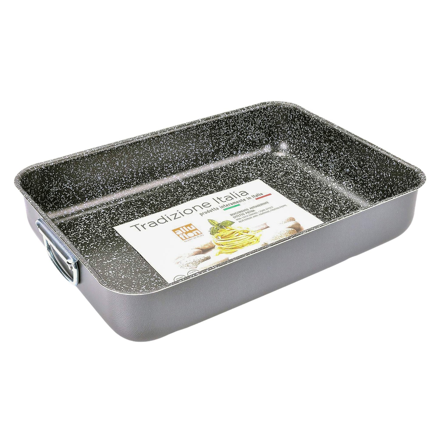 ALLUFLON Traditional Italian Lasagna Pan, Aluminum, Black, 40 x 28 cm