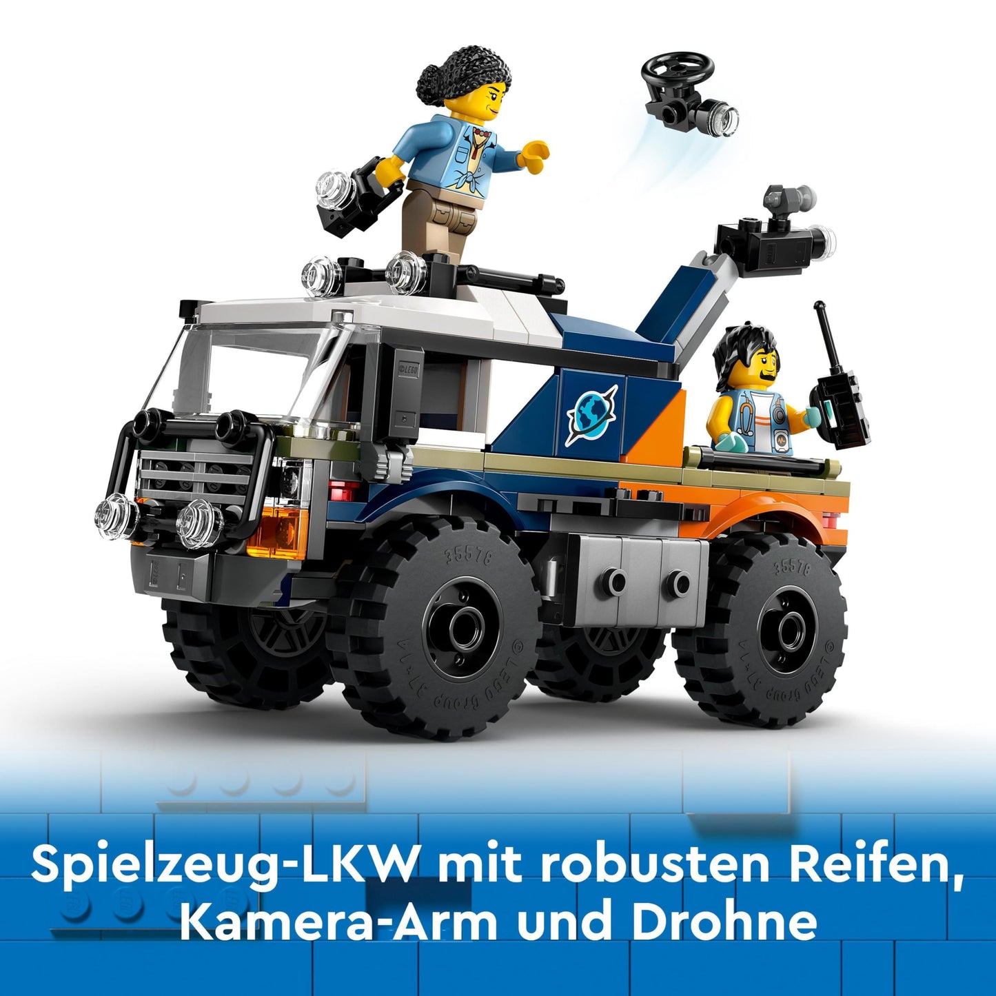 LEGO City Jungle Explorer Truck, construction and playset for kids aged 6 and up, cool birthday gift, truck toy with 3 adventurer minifigures and tiger 60426.
