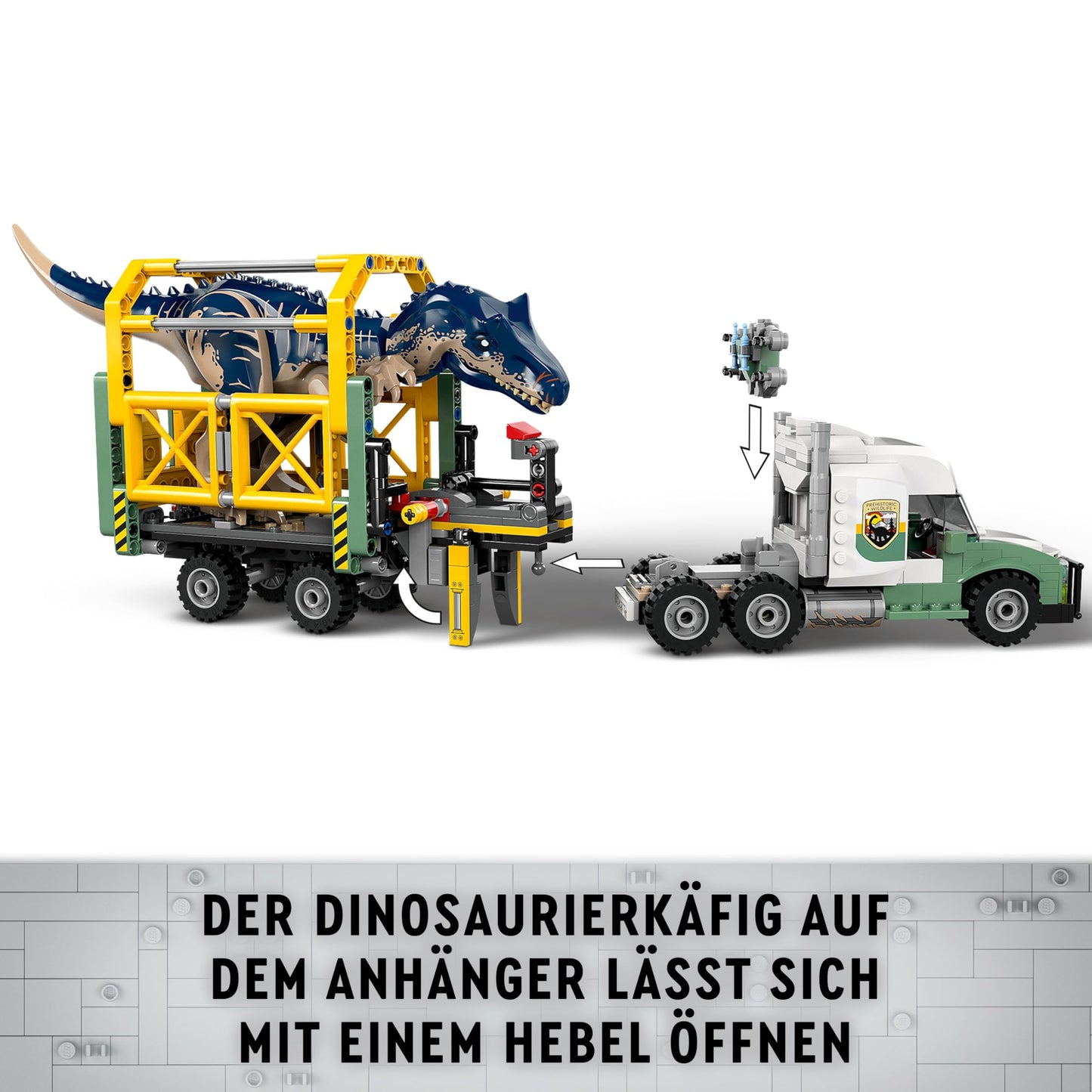 LEGO Jurassic World Dinosaur Missions: Allosaurus Transporter, Dino Playset, Gift idea for kids featuring Minifigures Kenji, Darius, and Yaz. For boys and girls aged 8+. 76966