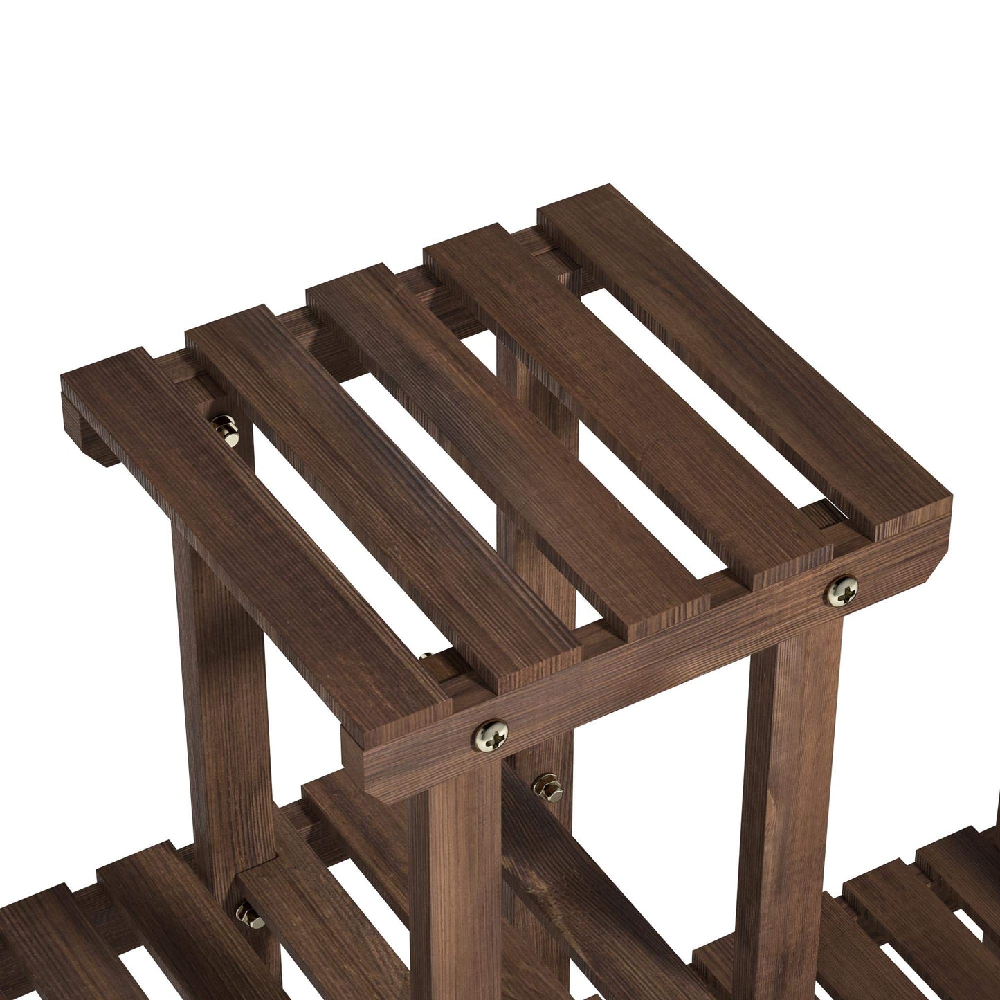 Yaheetech Wooden Plant Stand, Flower Rack Outdoor, 6-Tiered Flower Shelf, Multi-layered Plant Stand Wooden Shelf 120.5x25x96.5 cm, Flower Holder for Garden Living Room Balcony Indoor