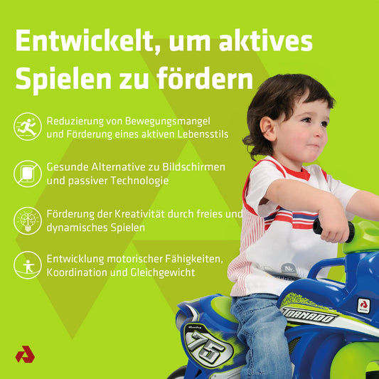 Balance bike motorcycle for children from 18 months Tundra Tornado Blue with carrying handle + Wide plastic wheels + Ergonomic design + Non-slip decoration Waterproof + Stable construction | INJUSA