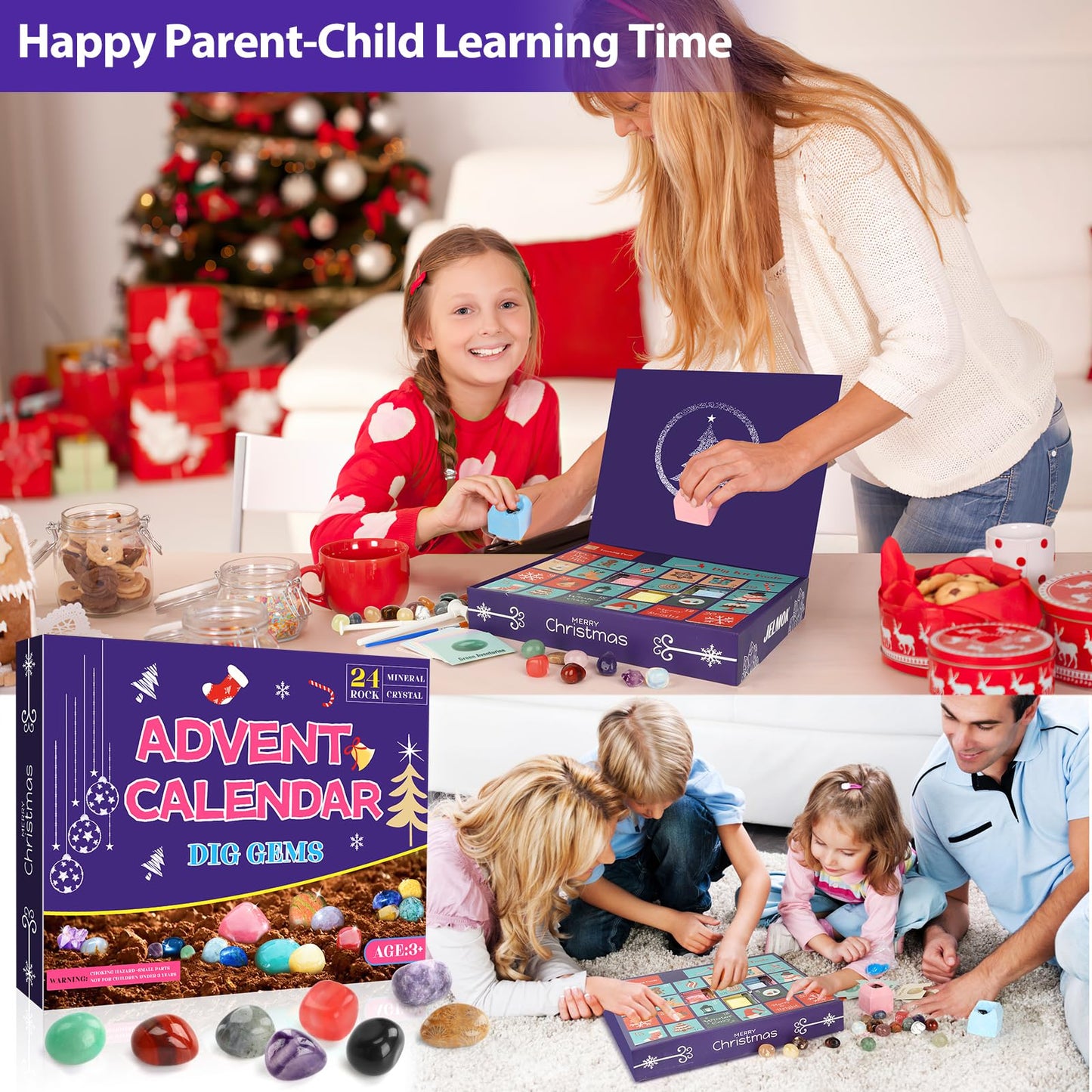 Advent calendar 2024 for kids Crystals, 24 days of Christmas Advent calendar countdown surprises, Natural gemstones the best gift for boys, girls, and geology enthusiasts (#4)