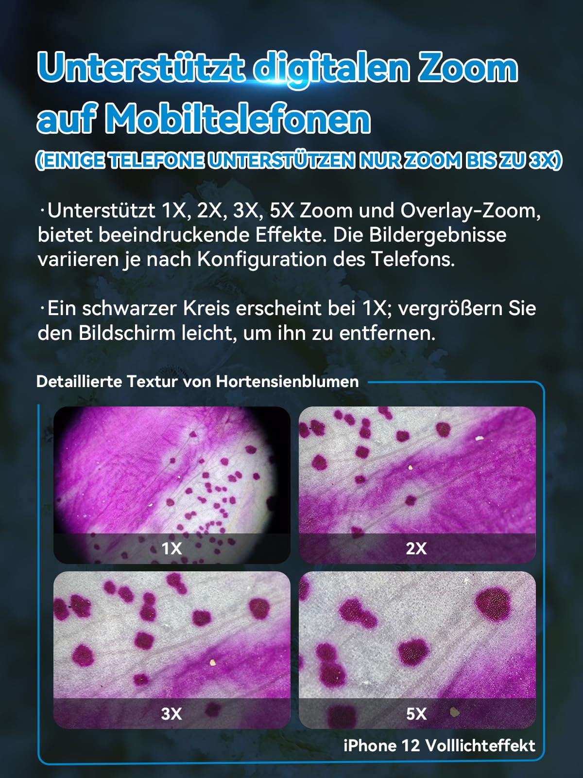 Apexel 150X mini microscope for smartphone camera, handy microscope for smartphone, explore Micworld with smartphone microscope.