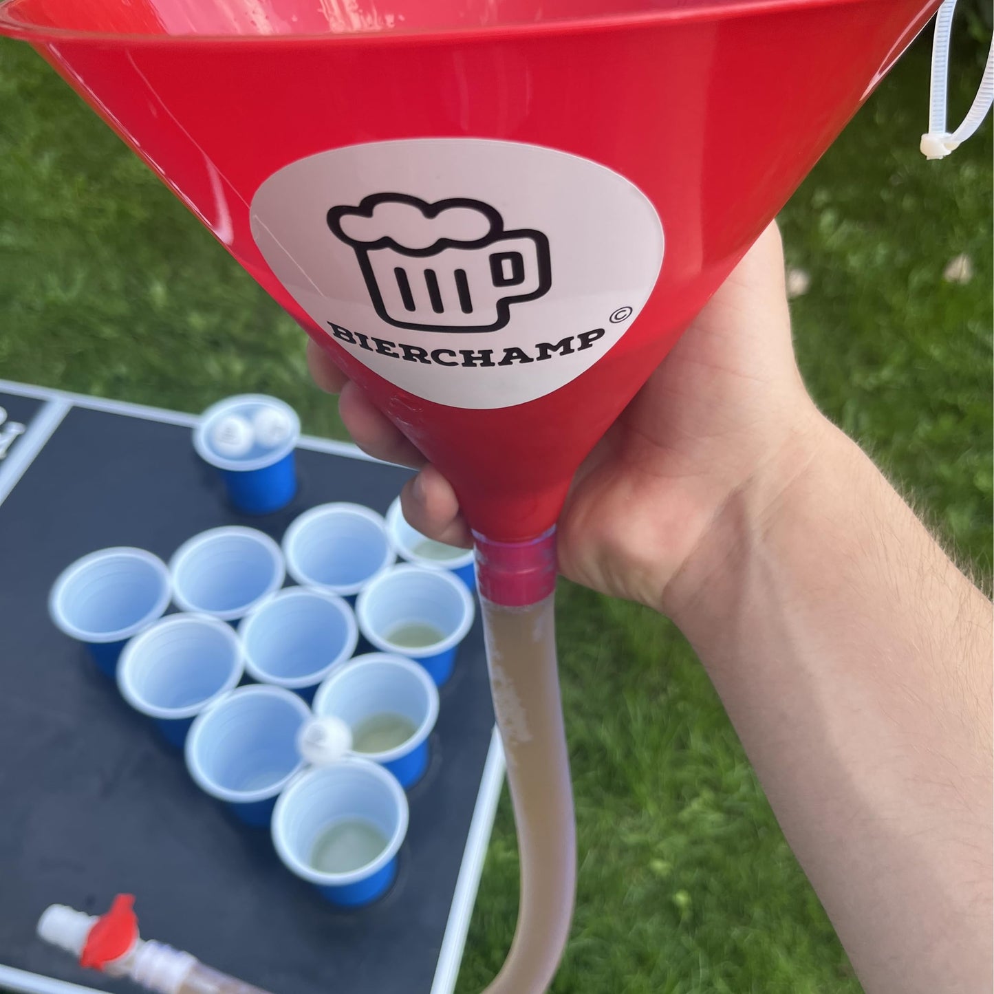 Beerchamp Beer Funnel - Drinking Funnel - Drinking game - Party funnel - Beer chug - Stopcock - Funnel - Valve - Party game - Festival funnel