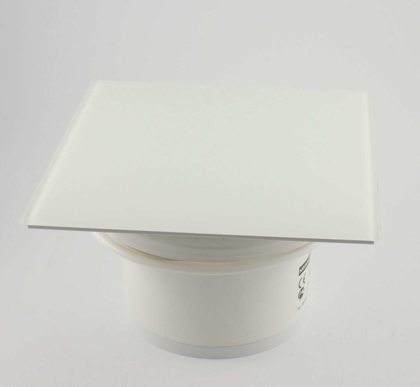 Fan Bathroom Extractor Fan with integrated backdraft shutter Glass front powerful 105 m³/h very quiet 39 dB ball bearing made in EU White