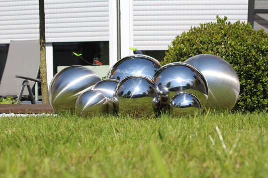 Stainless steel decorative ball large matt Ø 30cm garden decoration rose ball bed pond hollow ball floatable XXL