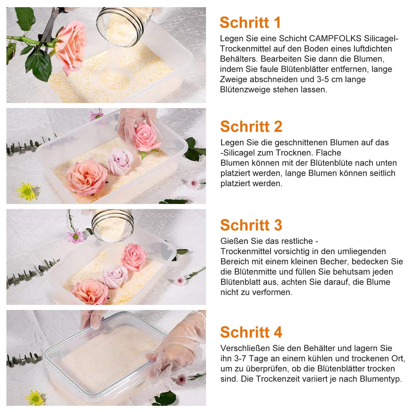 5.5 LBS Silica Gel Desiccant for Drying Flowers Silicate Dry Salt for Flowers DIY Silica Gel Reusable Drying Crystals with Color Change