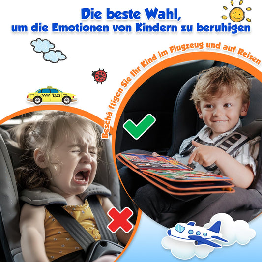 ZOOI Busy Board Montessori toy from 1 year, Busy Book Quiet Book Kids toy from 1 2 3 4 years, Baby gift toy from 2 3 4 years, Children's Advent calendar filling