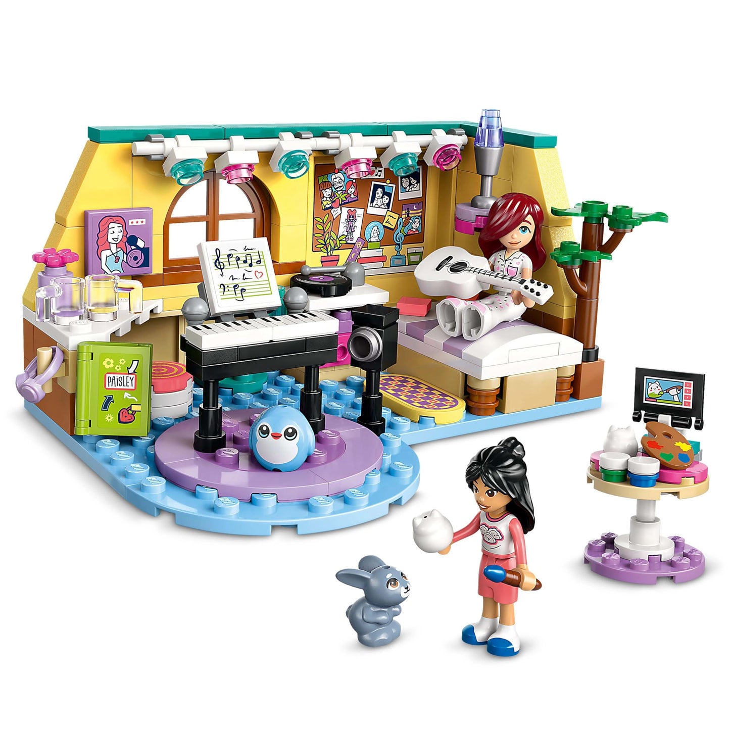 LEGO Friends Paisley's Room, build and play set for imaginative role-playing, gift for girls aged 6 and up, includes 2 minifigures and a bunny figure, educational toy.