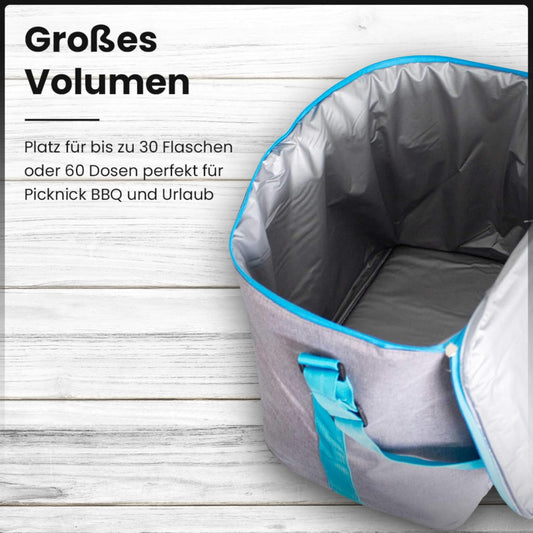 ToCi Cooler Bag 36 Liter Insulated Bag Thermal Bag Picnic Bag for Picnics Camping Holiday Hiking BBQ | Gray