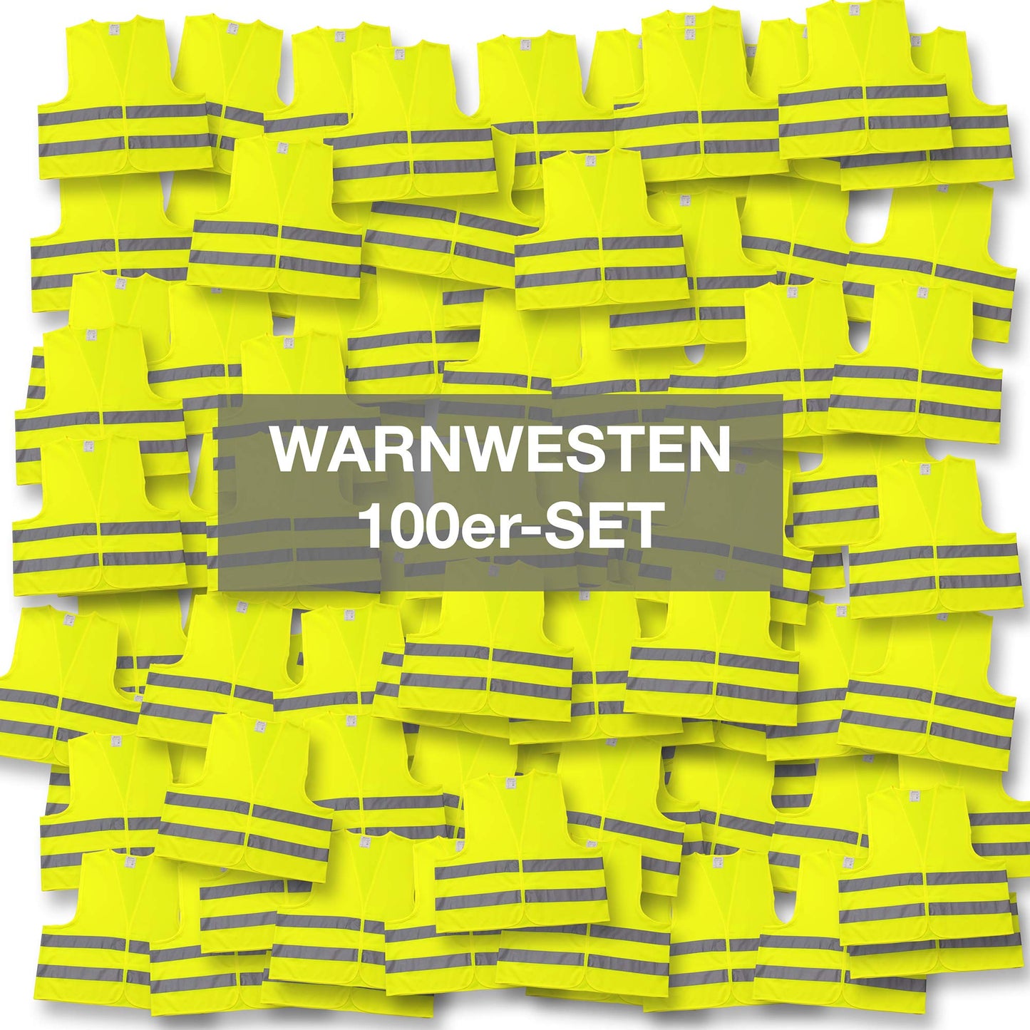 4business 100 pcs High Quality Car Safety Vest yellow EN ISO 20471 Class 2 for adults Unisize TÜV-tested washable
