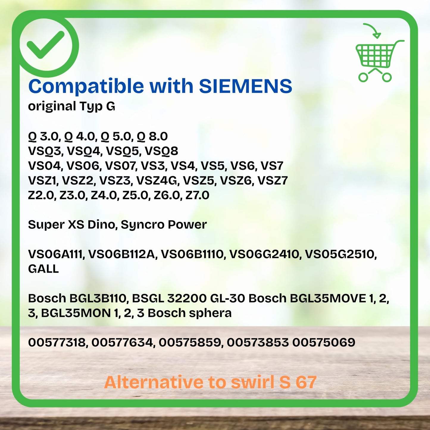 40 vacuum cleaner bags compatible with Siemens series: Z2.0, Z 2.0 / Z3.0, Z 3.0 / Z4.0, Z 4.0 / Z5.0, Z 5.0 / Z7.0, Z 7.0 vacuum cleaners - VZ41FGALL, Type G by Microsafe.