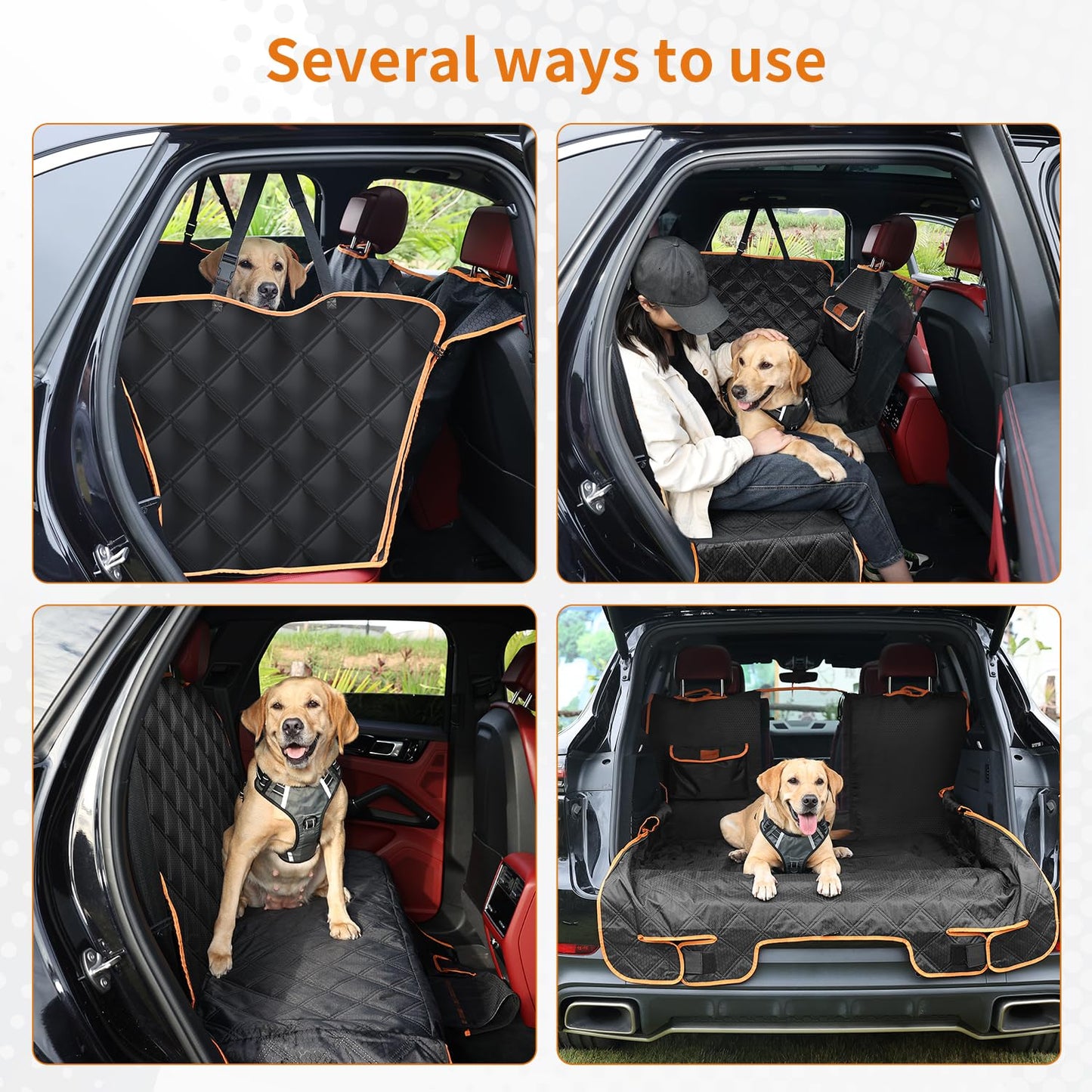 KYG dog blanket car back seat car seat cover dog rear seat waterproof & scratch-resistant car dog blanket back seat for cars and SUVs with side protection and window 135x175cm.