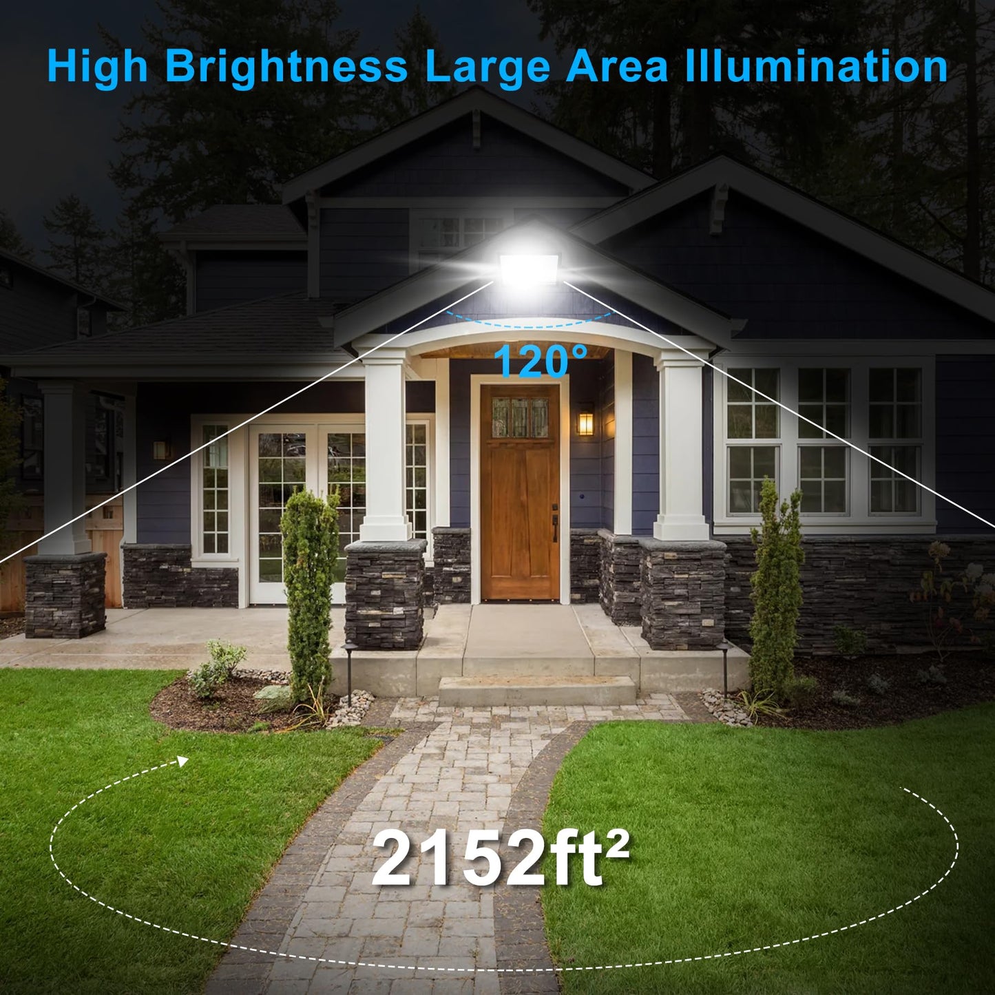 NATPOW LED floodlight with motion sensor outdoor, 100W LED floodlight with IP66 waterproof 6000K super bright spotlight outdoor spotlight for garden garage sports field backyard