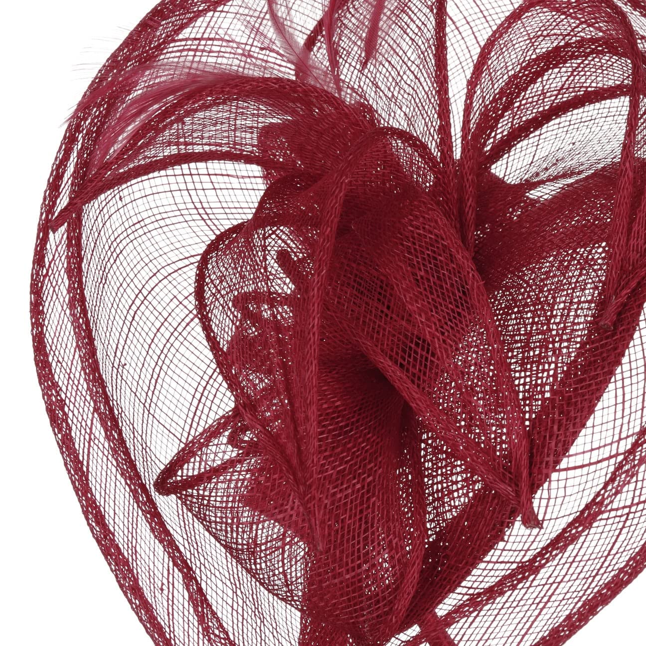 Seeberger Viadina Fascinator with feathers occasion hat straw hat women - summer spring-summer - One Size dark red