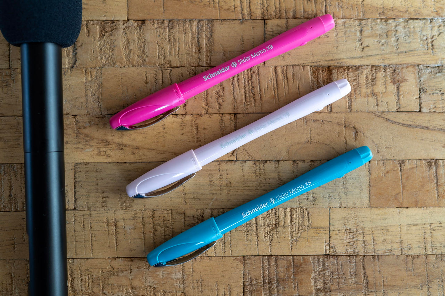 Schneider Slider Memo XB Ballpoint Pen (Colour Edition with cap, Line width: XB) 10 pack, Body color: pearl, Ink color: blue