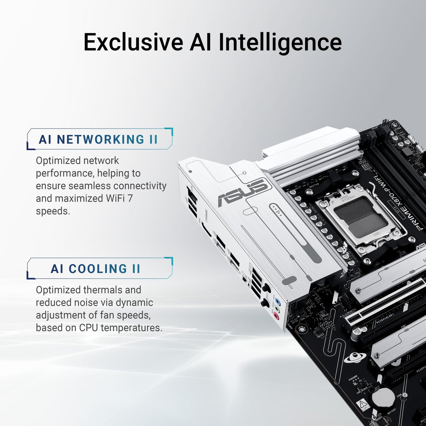 ASUS Prime X870-P WiFi motherboard socket AM5 (AMD, ATX, PCIe 5.0, DDR5, 14+2+1 power stages, 4X M.2, WiFi 7, 2.5Gb Ethernet, USB-C 40Gbps)