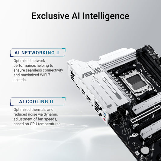 ASUS Prime X870-P WiFi motherboard socket AM5 (AMD, ATX, PCIe 5.0, DDR5, 14+2+1 power stages, 4X M.2, WiFi 7, 2.5Gb Ethernet, USB-C 40Gbps)
